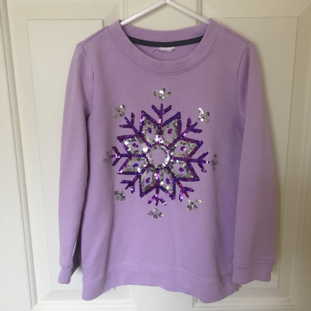 Gymboree sequin snowflake sweatshirt sz XS 5-6